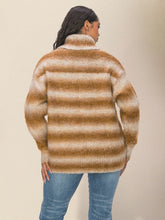 Pull ample décontracté à rayures et épaules tombantes pour femme